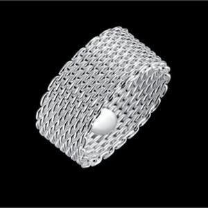 Elegant 925 Sterling Silver Mesh Ring